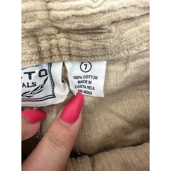 Kyoto Kasuals Womens Shorts Size 7 Brown Corduroy High Waisted Pleated Vintage - Picture 5 of 11